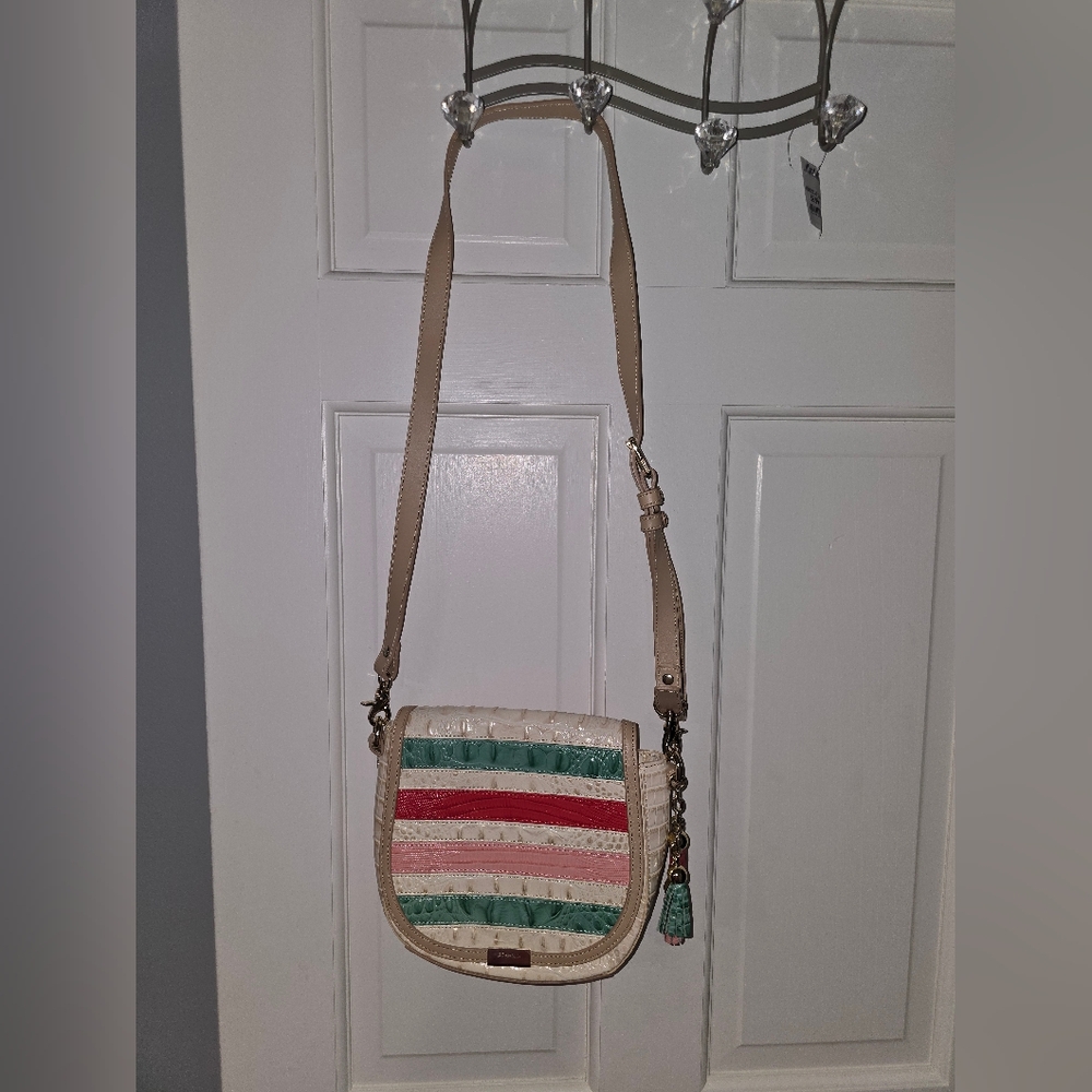 Brahmin Mini Sonny Sunglow Cayo Coco Saddlebag Crossbody Shoulder Bag
